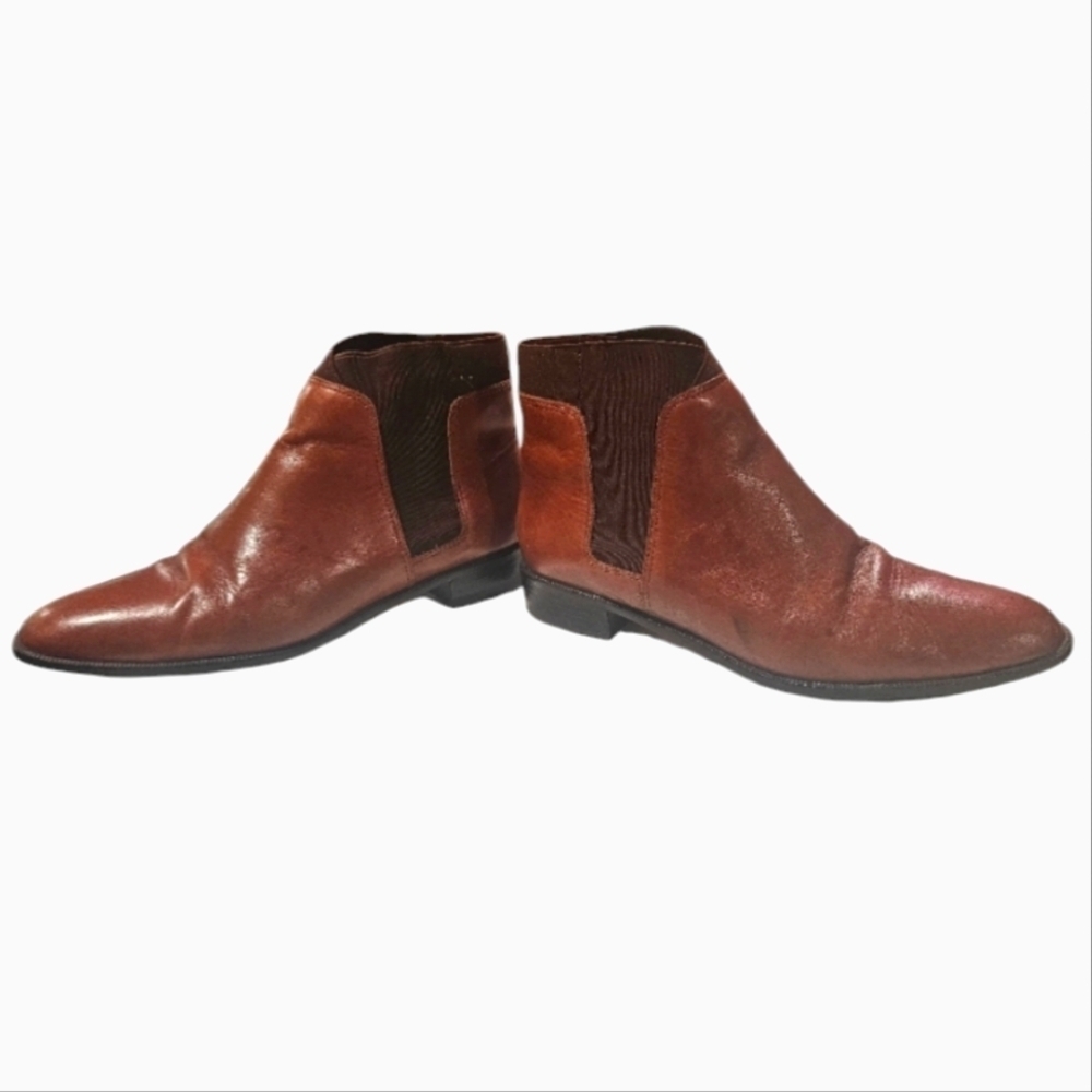 Unisa Flex Brown Leather Chelsea Ankle Boots Women’s 8.5 Made in Brazil